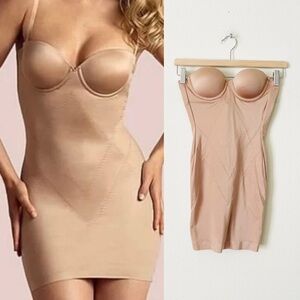 Vintage Victoria’s Secret 32A Power Figure Cupped Shaping Slip in nude beige